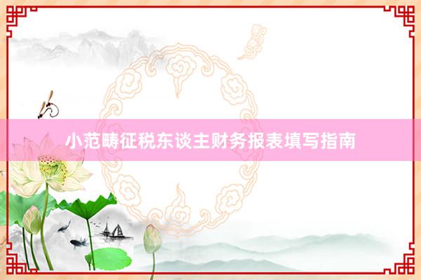 小范畴征税东谈主财务报表填写指南